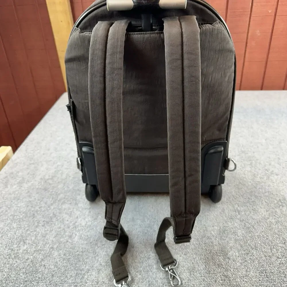 Kipling Sausalito WL2403 Rolling Backpack Wheeled Book Bag Brown Luggage